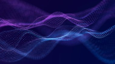 Soyut müzik dalgaları. Düzgün bilgi transferi. Üç Boyut .