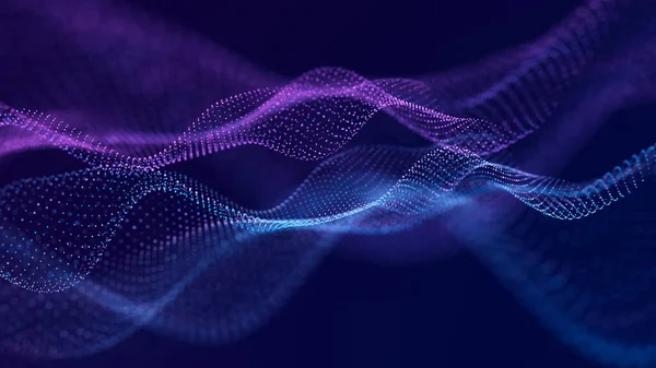 Soyut müzik dalgaları. Düzgün bilgi transferi. Üç Boyut .