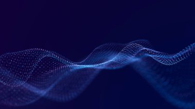 Geleceğin dalgası. Siber uzayda ağ bağlantı yapısı. Üç Boyut .