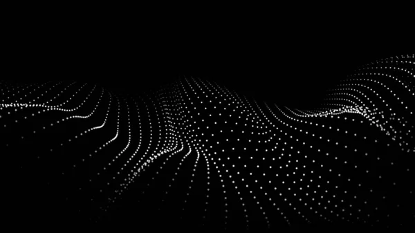 Dynamic Wave Abstract Dark Background Futuristic Dot Picture Vector Illustration — Stock Vector