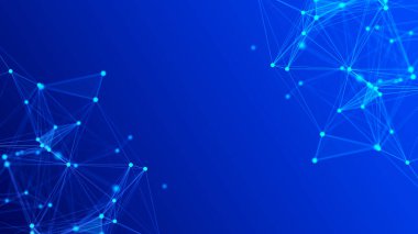 Soyut mavi fütüristik arka plan. Teknolojik veri akışı dalgası. Üç Boyut .