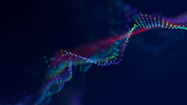 Soyut müzik dalgaları. Düzgün bilgi transferi. Üç Boyut .