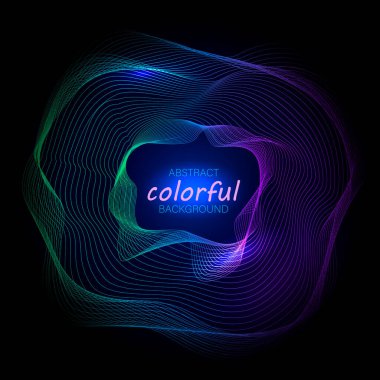 Tasarım için soyut müzik dalgası öğesi. Yumuşak hareket dinamiğinin vektör illüstrasyonu.