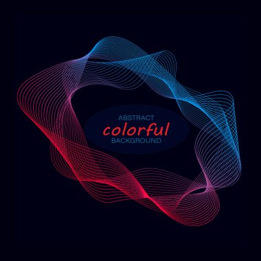 Tasarım için soyut müzik dalgası öğesi. Yumuşak hareket dinamiğinin vektör illüstrasyonu.