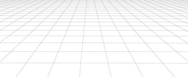 Vektör perspektifi örgüsü. Beyaz arka planda ayrıntılı çizgiler. 3d .