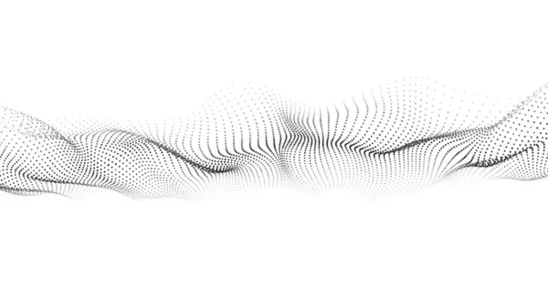Welle Von Beweglichen Punkten Abstrakter Weißer Hintergrund Vektorillustration — Stockvektor
