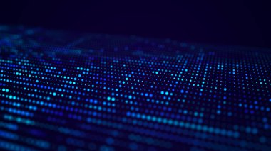 Soyut Dijital Arkaplan Bilim Teknolojisi Ağı Büyük Veri Bağlantısı 3B .