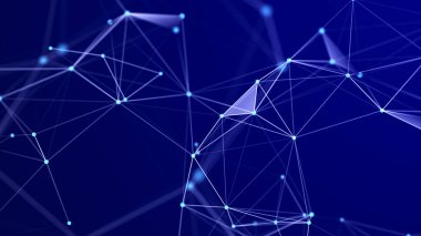 Ağ bağlantısı yapısı. Büyük veri görselleştirmesi. Dijital arka plan. 3d.