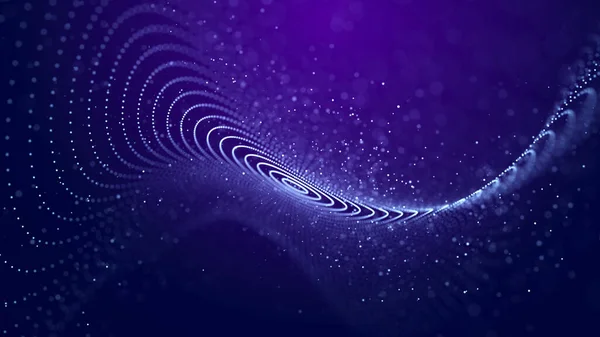 未来的な波だ サイバー空間におけるネットワーク接続構造 — ストック写真