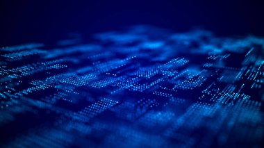 Soyut Dijital Arkaplan Bilim Teknolojisi Ağı Büyük Veri Bağlantısı 3B .