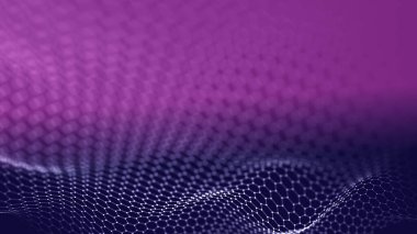 Noktalardan ve çizgilerden soyut arkaplan. Müzik dalgası. Üç Boyut .