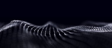 Noktalardan ve çizgilerden oluşan teknolojik arka plan. Büyük miktarda veri. Üç Boyut .