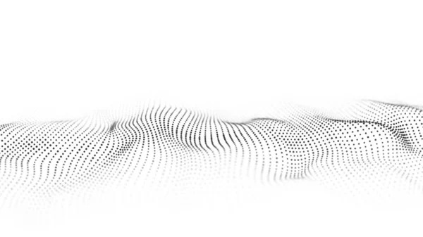 Futuristic Wave Moving Dots White Background — Foto de Stock