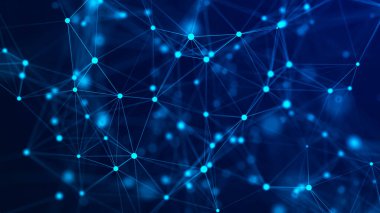 Ağ bağlantısı yapısı. Büyük veri görselleştirmesi. Dijital arka plan. 3d oluşturma.
