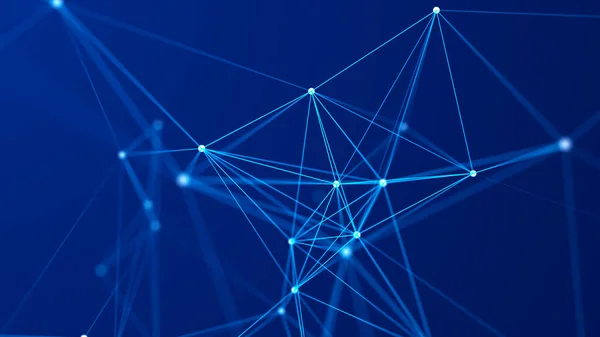 Distribution of lines and points in space. Digital background of data network connection. 3D .