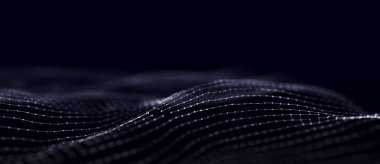 Geleceğin dalgası. Siber uzayda ağ bağlantı yapısı. Üç Boyut .