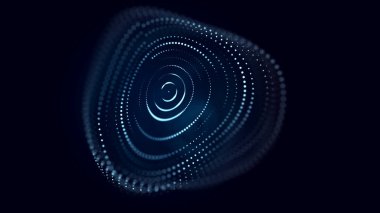 Kırık yapısı olan gelecekçi parçacık küresi. Büyük veri teknolojisi geçmişi. 3d