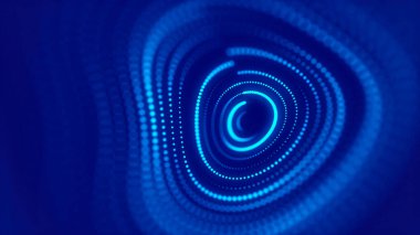 Kırık yapısı olan gelecekçi parçacık küresi. Büyük veri teknolojisi geçmişi. 3d