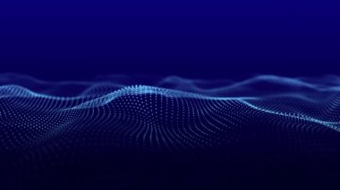 Geleceğin dalgası. Siber uzayda ağ bağlantı yapısı. 3B görüntüleme.