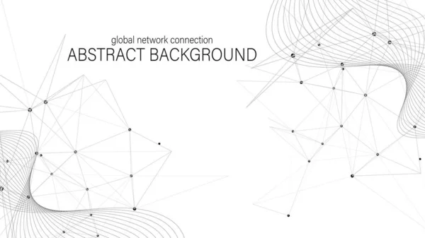 Distribution Data Network Visualization Internet Communication Technological Background Vector Illustration — ストックベクタ
