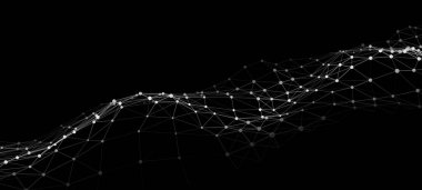 Teknolojik veri iletimi dalgası. Dijital arka plan. vektör illüstrasyonu.