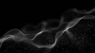 Geleceğin dalgası. Siber uzayda ağ bağlantı yapısı. Üç Boyut .