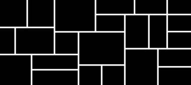 Fotoğraf çerçeveleri. Pek çok parçadan oluşan boş fotoğraf kolajı şablonu. EPS 10.