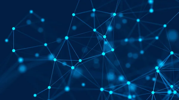 Veri dağılımı. Ağ görselleştirme, internet iletişimi. Teknolojik arka plan 3D