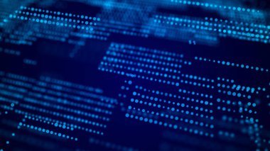 Soyut Dijital Arkaplan Bilim Teknolojisi Ağı Büyük Veri Bağlantısı 3B .