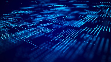 Soyut Dijital Arkaplan Bilim Teknolojisi Ağı Büyük Veri Bağlantısı 3B .