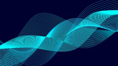 Tasarım için soyut müzik dalgası öğesi. Yumuşak hareket dinamiğinin vektör illüstrasyonu.