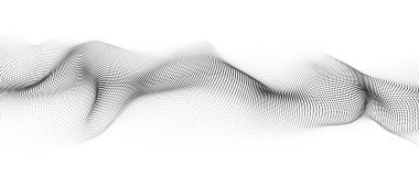 Hareket eden noktaların soyut arkaplanı. Vektör 3d illüstrasyon.