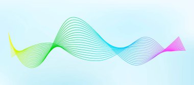 Tasarım için soyut müzik dalgası öğesi. Yumuşak hareket dinamiğinin vektör illüstrasyonu.