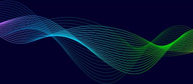 Tasarım için soyut müzik dalgası öğesi. Yumuşak hareket dinamiğinin vektör illüstrasyonu.
