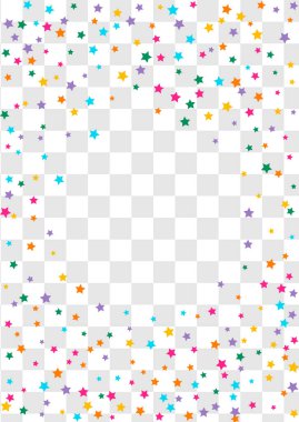 Parlak Etki Vektörü Şeffaf Arkaplan Evren Şablonu. Çok renkli Holiday Starry Sınırı. Yağmur Duvar Kağıdı. Renkli Parlak Konfeti Çizimi.