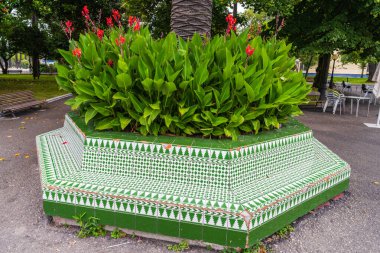 İspanya 'nın A Coruna şehrindeki Mendez Nunez Gardens müfrezesi. 