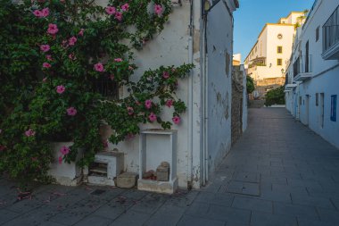 İspanya 'nın Balear Adalarındaki İbiza şehrinin manzarası. 