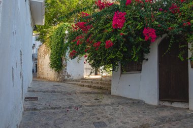 İspanya 'nın Balear Adalarındaki İbiza şehrinin manzarası. 