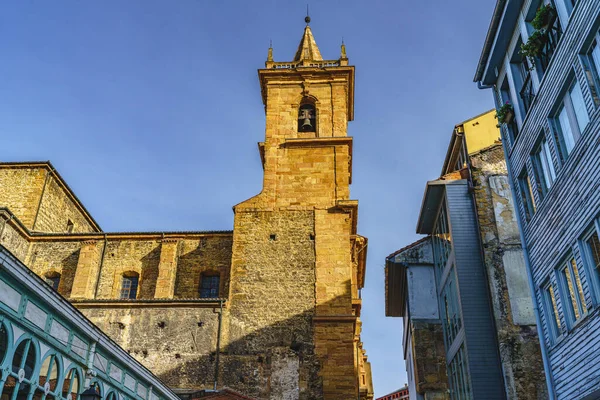 Asturias 'taki eski Oviedo kasabasındaki San Isidoro kilisesinin kulesi.. 