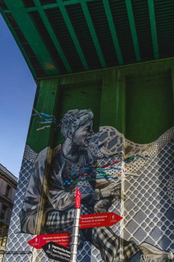 Bilbao, İspanya, 15 Şubat 2022. İspanya 'nın Bilbao şehrinde duvar yazısı. Bilbao, İspanya, 