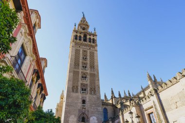 İspanya, Endülüs 'teki Sevilla Katedrali' ndeki Giralda Kulesi
