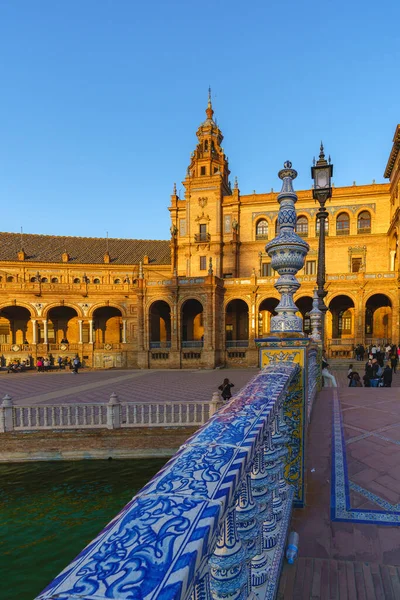 Siviglia, Spagna, 6 marzo 2022. Veduta della bellissima Plaza de Spain a Siviglia, Andalusia, Spagna — Foto Stock