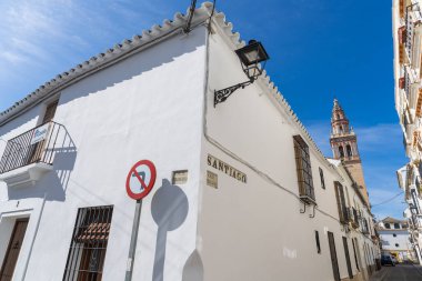 Ecija, İspanya, 9 Mart 2022. İspanya 'nın Sevilla kentindeki Ecija şehrinde bir sokak.