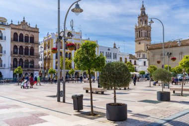 Ecija, İspanya, 9 Mart 2022. İspanya 'nın Endülüs kenti Ecija' da bulunan meydanı, Sevilla iline bağlı..
