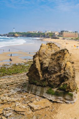 Biarritz, Fransa, 18 Nisan 2022. Biarritz, Fransa 'daki Büyük Plaj..