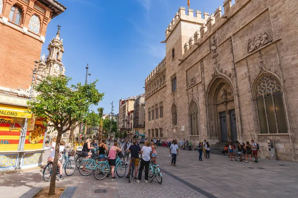 Gatan Staden Valencia Spanien Högkvalitativt Foto — Stockfoto