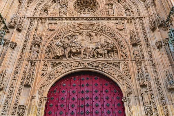 Fasad Katedralen Staden Salamanca Spanien Högkvalitativt Foto — Stockfoto