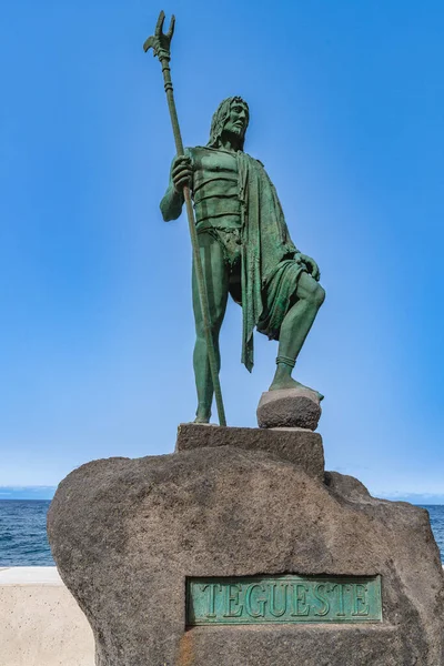 Candelaria Tenerife Spain June 2022 Statue Guanche King Tegueste Candelaria — Stock Photo, Image