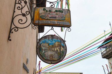 La Orotava, Tenerife, Spain, June 21, 2022. Old Casa del Turista advertisement in La Orotava, Tenerife, Canary Islands. High quality photo