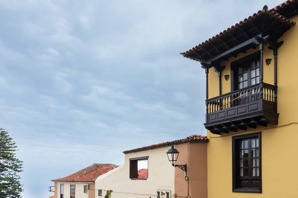 Typischer Holzbalkon Der Stadt Orotava Auf Teneriffa Kanarische Inseln Spanien — Stockfoto